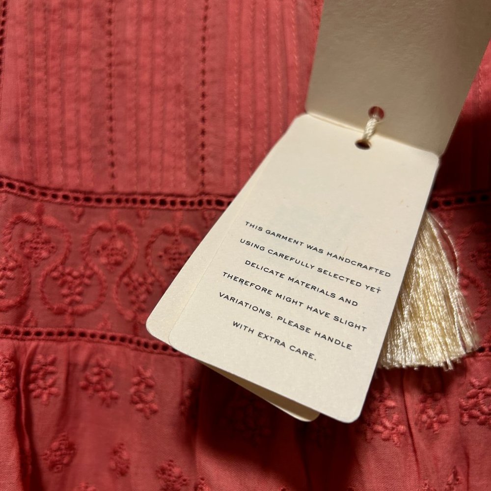 DÔEN Nerine embroidered tiered cotton-voile mini dress size MEDIUM - Picture 4 of 11